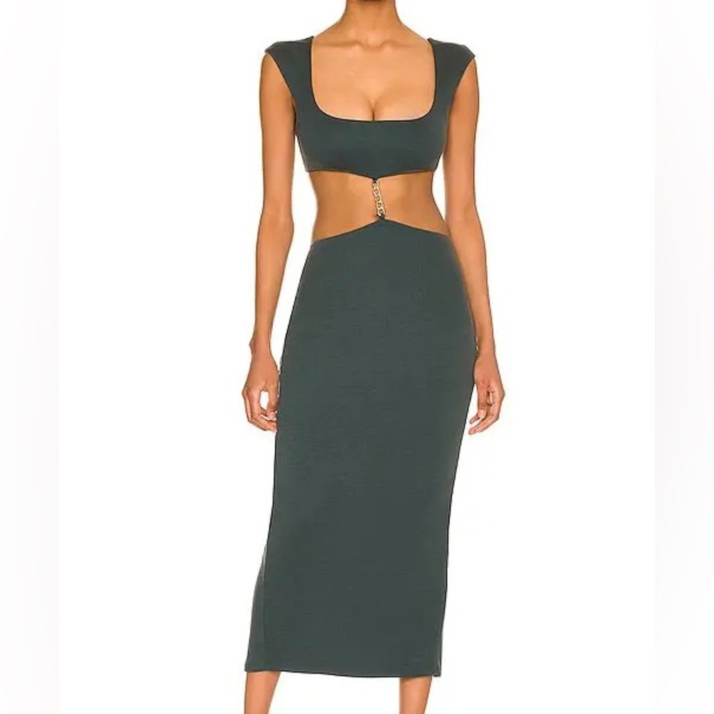 Camila Coelho Knox Midi Dress in Emerald Green